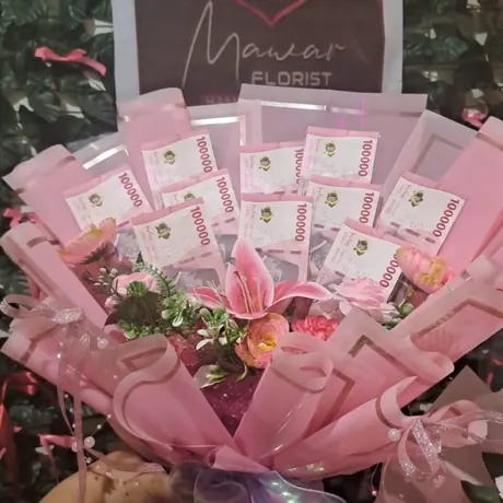 Money Bouquet Pink Lily